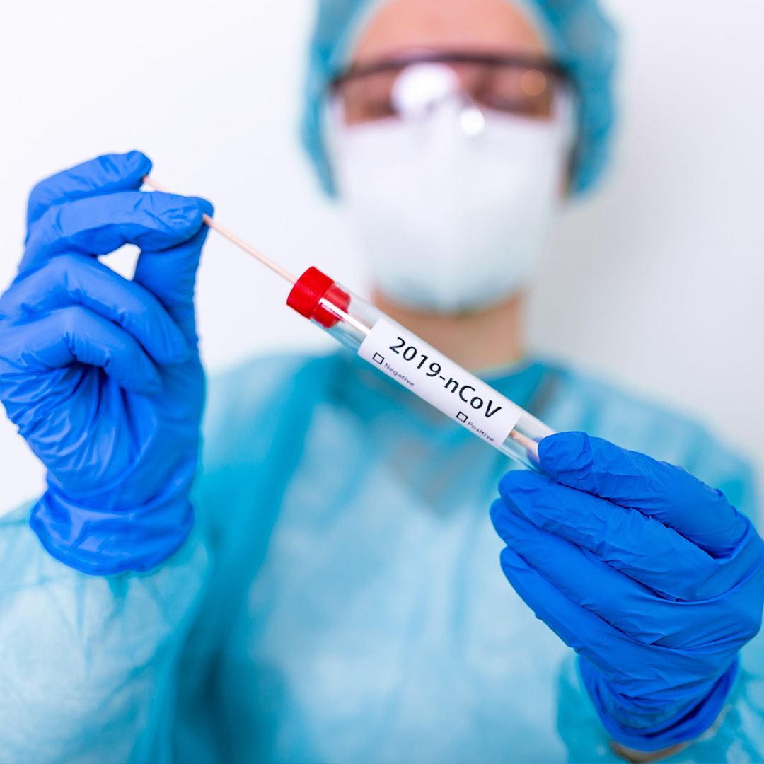 Laboratory technicians working