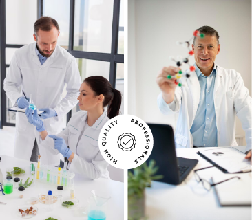 Laboratory technicians working